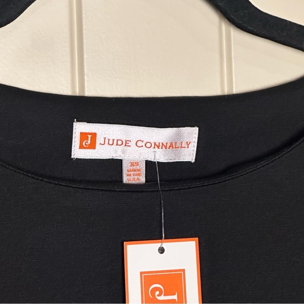 Jude Connally Dixie Ponte Black Pullover Top 3/4 Bell Sleeve Scoop Neck NWT XS - Picture 7 of 14